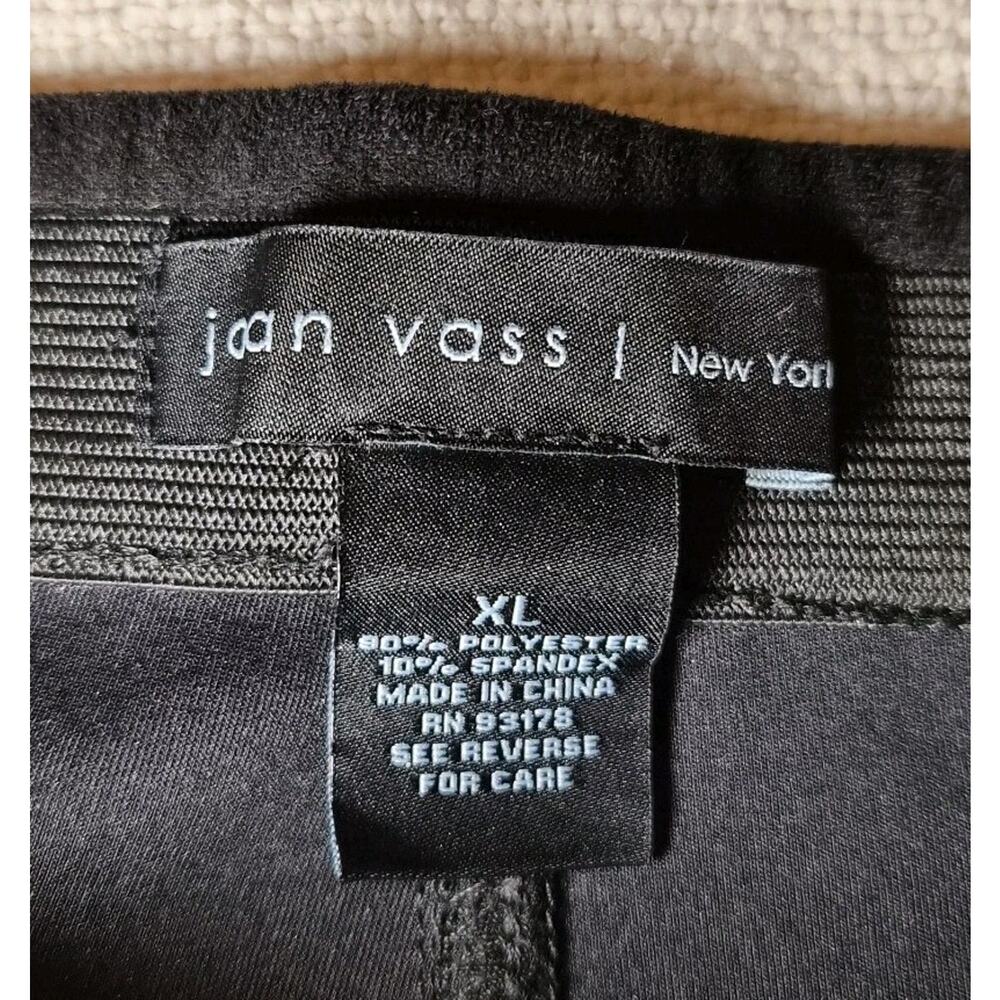 JOAN VASS Black Faux‎ Leather Suede Pants - Women XL ~ 36x27 - Picture 3 of 5